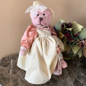 VINTAGE DAN DEE jointed Victorian bear with stand